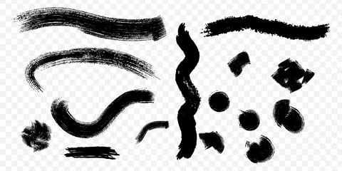 Hand-drawn abstract ink splatter and paint strokes set. Stock Illustration