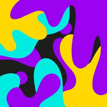 Hand drawn abstract lava shape. Decorative doodle lava pattern isolated on black Stock Illustration