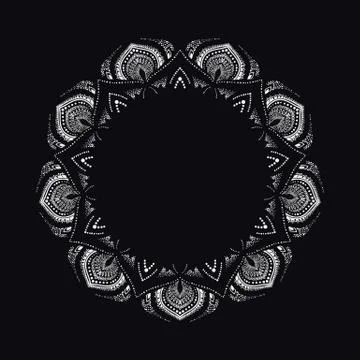 Hand drawn abstract mandala design. Vector oriental round pattern. Coloring book Stock Illustration