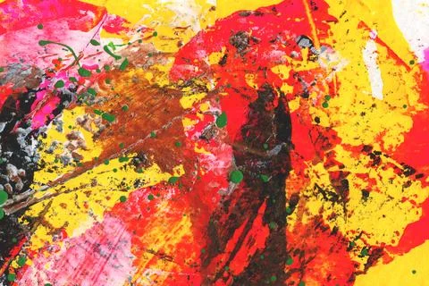 Hand drawn abstract multicolored acrylic texture. Stock Photos