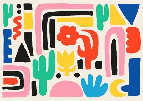 Hand Drawn Abstract Natural Shape Design Illustration Stock Illustration