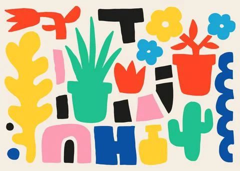 Hand Drawn Abstract Natural Shape Design Illustration Background Stock Illustration