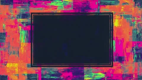 Hand drawn abstract neon border with dark center copy space text overlay se.. Видео 342046475