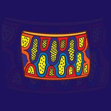 Hand-drawn-abstract-pattern,-ethnic-background,-african-style---great-for-te Stock Illustration