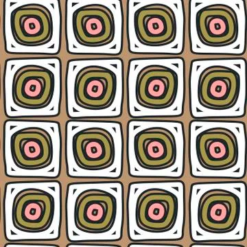 Hand drawn abstract patterned squares like rolls Stockillustratie