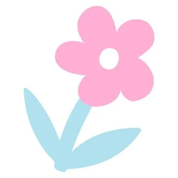 Hand drawn abstract plant. Vector illustration of minimalist colorful flower Stock Illustration