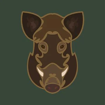 Hand-drawn abstract portrait of a boar for tattoo, logo, wall decor, T-shirt  Stock Illustration