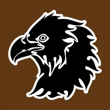 Hand drawn abstract portrait of an eagle. Sticker. Vector stylized illustrati Stock Illustration