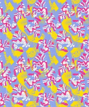 Hand drawn abstract psychedelic seamless pattern with grunge spots Stock-Illustration