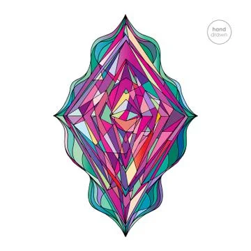 Hand drawn abstract rhombus vector illustration Stock Illustration