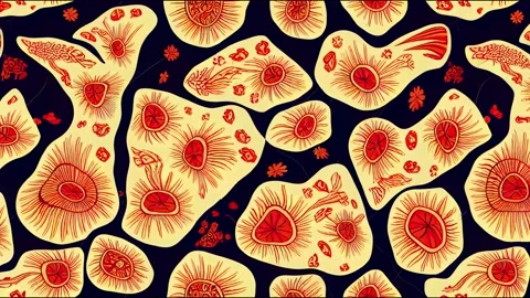 Hand drawn abstract seamless animation, ethnic background, african style Stock Footage 220147963