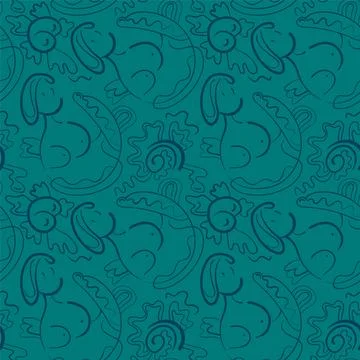 Hand drawn abstract seamless artwork with female decorative  pattern  Stock Illustration