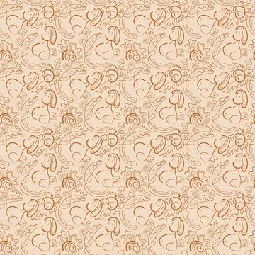 Hand drawn abstract seamless artwork with female decorative  pattern  Stock Illustration