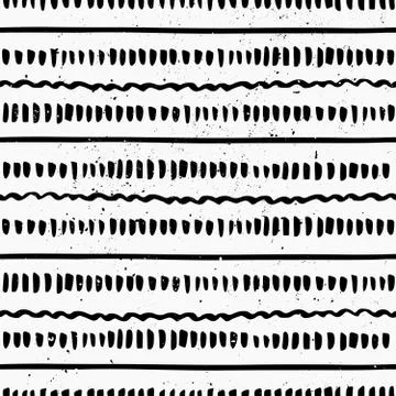 Hand Drawn Abstract Seamless Pattern Stock Illustration