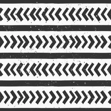Hand Drawn Abstract Seamless Pattern Stock Illustration