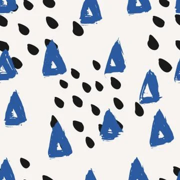 Hand Drawn Abstract Seamless Pattern Stock Illustration