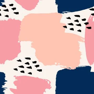 Hand Drawn Abstract Seamless Pattern Stock Illustration