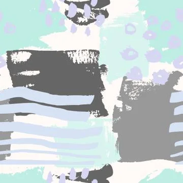 Hand Drawn Abstract Seamless Pattern Stock Illustration
