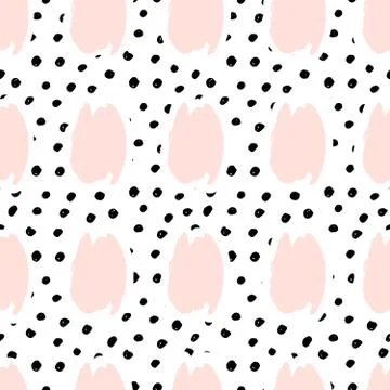 Hand Drawn Abstract Seamless Pattern Stock Illustration