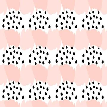 Hand Drawn Abstract Seamless Pattern Stock Illustration