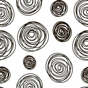 Hand drawn abstract seamless pattern background. Vector illustration Stock Illustration