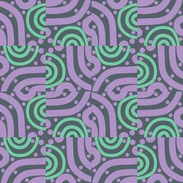 Hand drawn abstract seamless pattern with cute arches tile. 스톡 일러스트