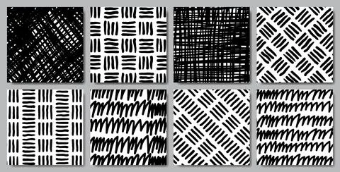 Hand drawn abstract seamless pattern Stock Illustration