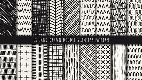 Hand drawn abstract seamless pattern Stock Illustration