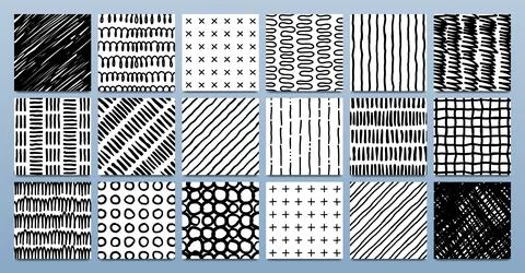 Hand drawn abstract seamless pattern Stock Illustration