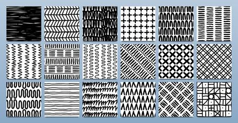 Hand drawn abstract seamless pattern Illustrazione stock