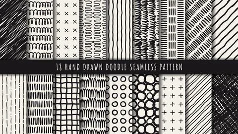 Hand drawn abstract seamless pattern Stock Illustration