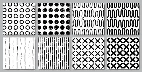 Hand drawn abstract seamless pattern Stock Illustration