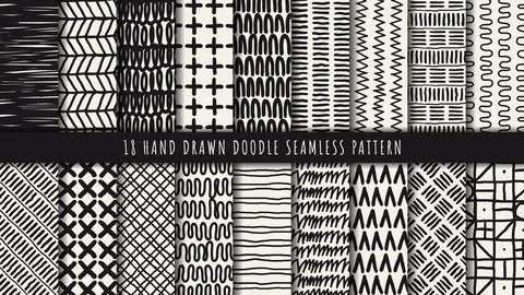 Hand drawn abstract seamless pattern Stock Illustration