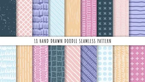 Hand drawn abstract seamless pattern Illustrazione stock