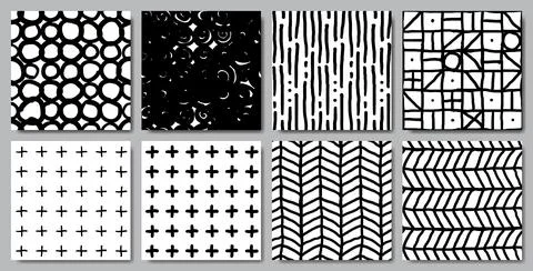 Hand drawn abstract seamless pattern Stock Illustration