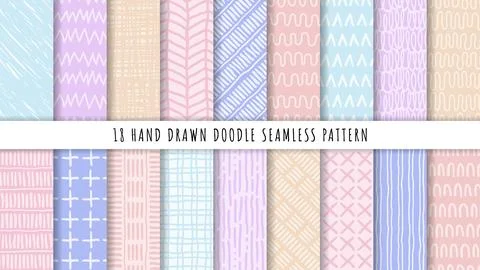 Hand drawn abstract seamless pattern Stock Illustration