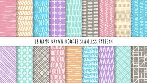 Hand drawn abstract seamless pattern Stock Illustration