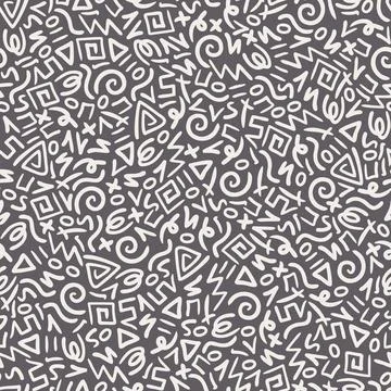 Hand Drawn Abstract Seamless Pattern. Ethnic Background in African Style - .. Stock Illustration