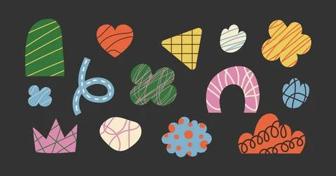 Hand drawn abstract shapes set. Stock-Illustration