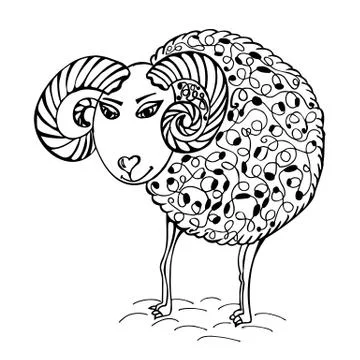 Hand drawn abstract sheep Stock Illustration