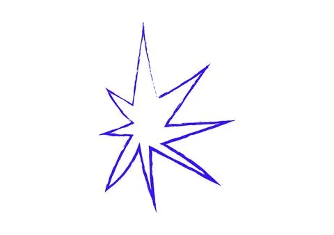 Hand Drawn Abstract Starburst Doodle Sketch Symbol with Spiky Geometric Sha.. Stock Illustration