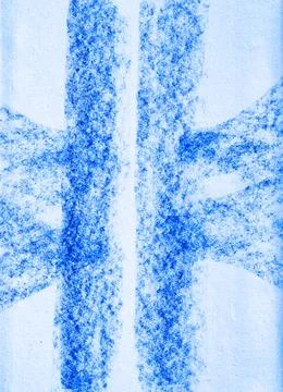 Hand-Drawn Abstract Textures - Blue Wax Crayon Backgrounds Illustrazione stock