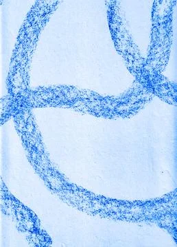 Hand-Drawn Abstract Textures - Blue Wax Crayon Backgrounds Illustrazione stock