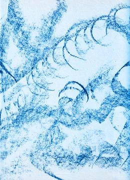 Hand-Drawn Abstract Textures - Blue Wax Crayon Backgrounds Illustrazione stock