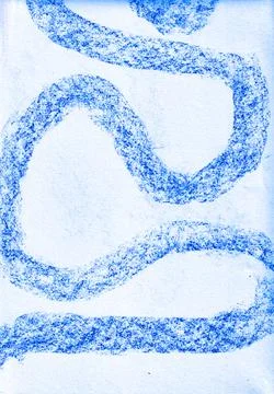 Hand-Drawn Abstract Textures - Blue Wax Crayon Backgrounds Illustrazione stock