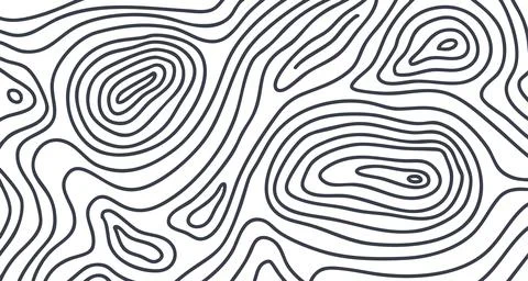 Hand drawn abstract topographic map pattern background with contour lines 스톡 일러스트