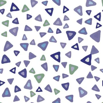 Hand drawn abstract triangle seamless pattern on white background. 스톡 일러스트