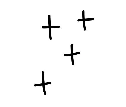 Hand drawn abstract vector doodle style sign plus, brush strokes collection.. Stock Illustration