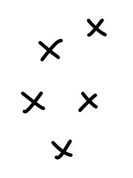 Hand drawn abstract vector doodle style sign plus, brush strokes collection pen Stock Illustration