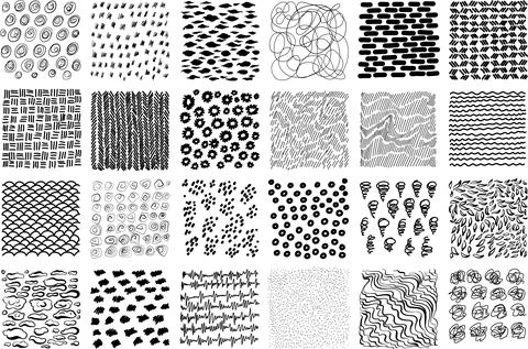 Hand-drawn abstract vector textures. Minimal graphic patterns in the form 스톡 일러스트